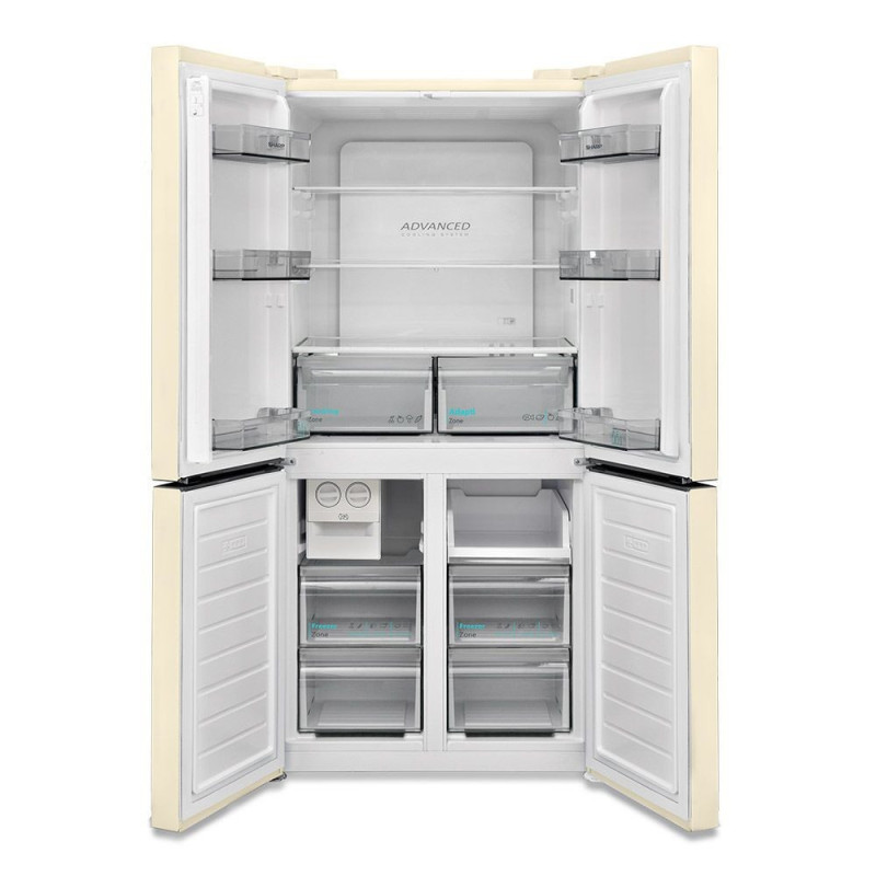 Frigorifero Side by Side Sharp 488L crema Classe E elegante