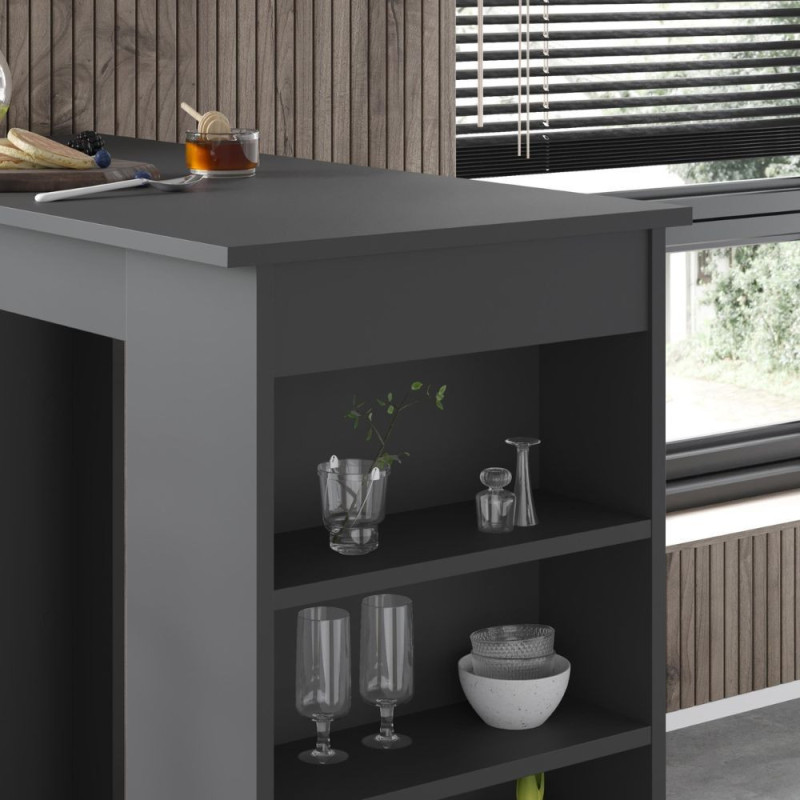 Penisola cucina Swallow tavolo alto antracite moderno compatto
