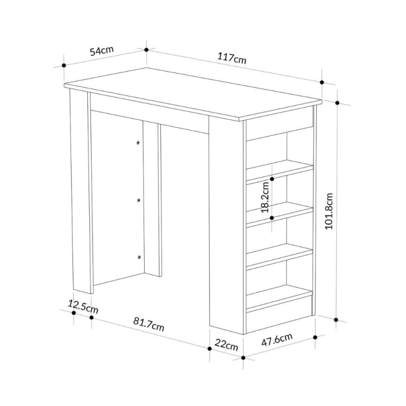 Penisola cucina Swallow tavolo alto antracite moderno compatto