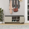Panca scarpiera Zulla cashmere con cuscino e 2 ante