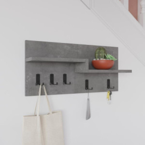 Zoom Appendiabiti a muro Harmon con mensole e 5 ganci colore retro grey