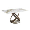 Tavolo fisso Velika ceramica marmo bianco gambe metallo intrecciato