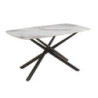 Tavolo fisso Linus ceramica marmo grigio gambe metallo nere