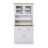 Credenza Miranda vetrina 4 ante 2 cassetti legno bianco rovere