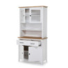 Credenza Miranda vetrina 4 ante 2 cassetti legno bianco rovere