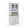 Credenza Miranda vetrina 4 ante 2 cassetti legno bianco rovere