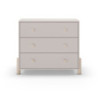 Cassettiera Enola 3 cassetti legno massiccio beige gambe pino