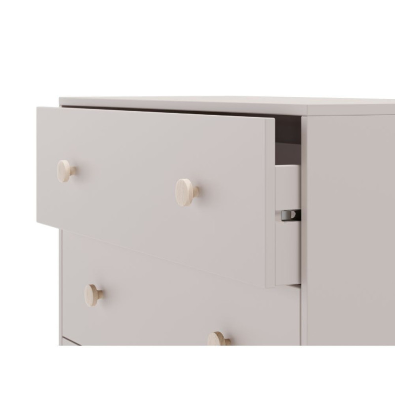 Cassettiera Enola 3 cassetti legno massiccio beige gambe pino