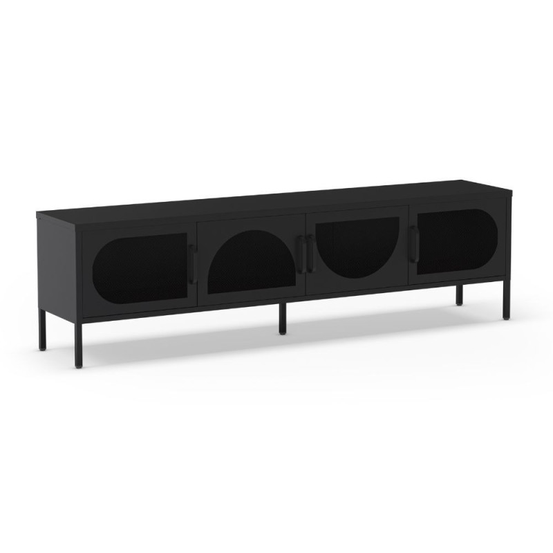 Porta TV Tayra metallo 4 ante 180 cm colore nero moderno