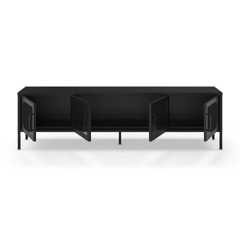 Porta TV Tayra metallo 4 ante 180 cm colore nero moderno