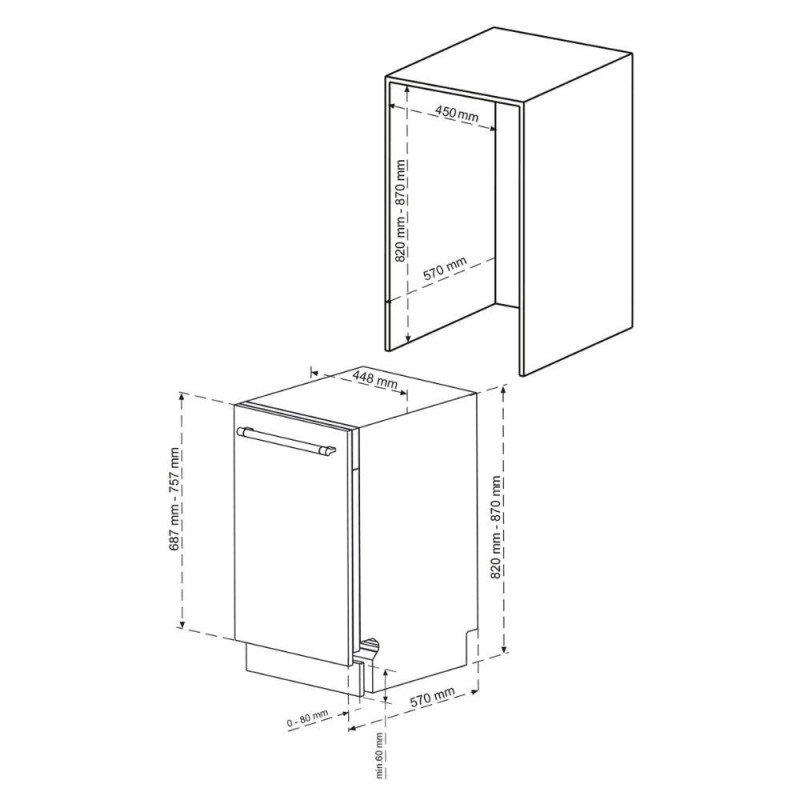 Lavastoviglie incasso Daewoo 45 cm 10 coperti classe E