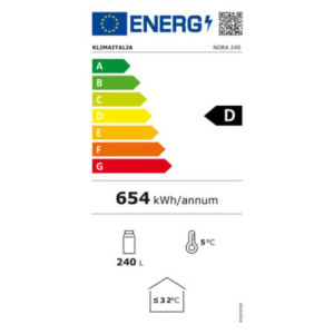 Zoom Frigo vetrina bibite ventilata Nora 240 54x56x152.5 H cm. bianco classe D