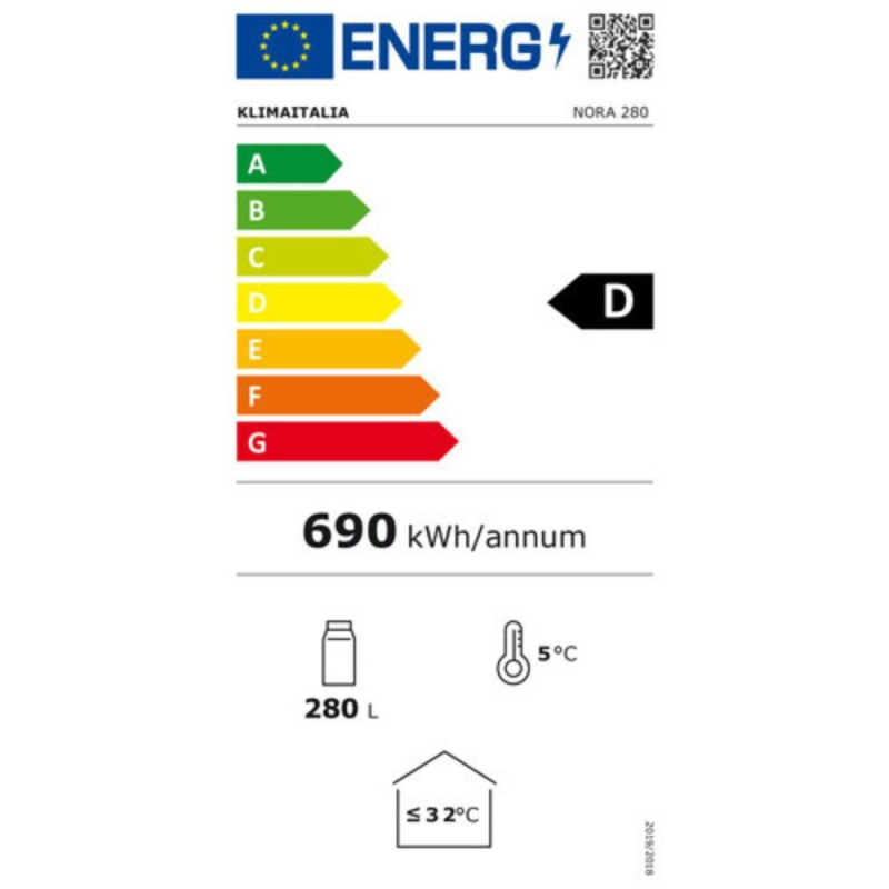Frigo vetrina bibite ventilata Nora 280 bianco 54x56x172,5 cm D