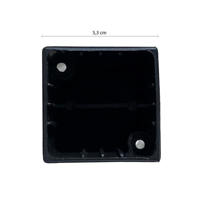 Piede cubotto in plastica nero 5,3x5,3x8 cm per armadi