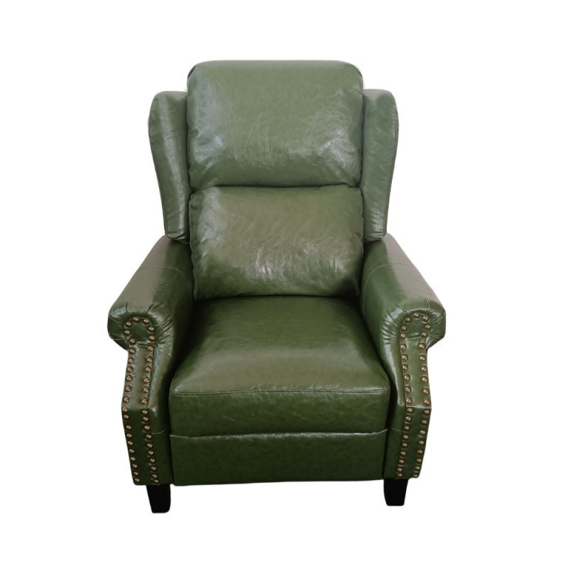 Poltrona Wing recliner massaggiante verde ecopelle relax casa