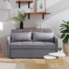 Divano letto Clorene velluto grigio con USB - Living soggiorno