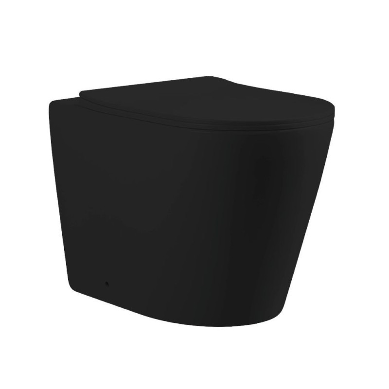 wc pavimento nero opaco rimless | levante shop