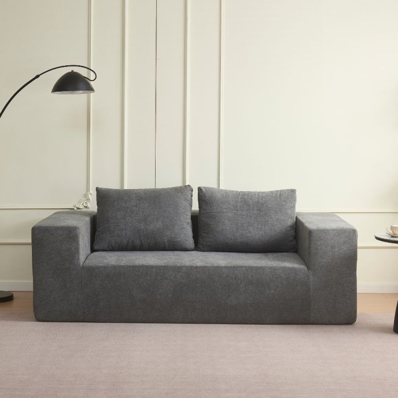 Divano Kelly schiuma tessuto grigio chiaro - Living soggiorno