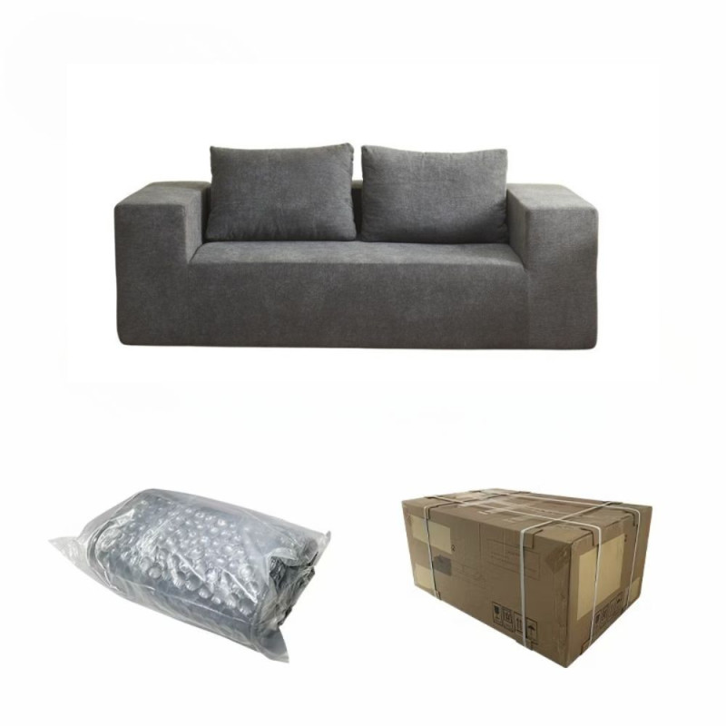 Divano Kelly schiuma tessuto grigio chiaro - Living soggiorno