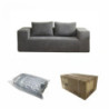 Divano Kelly schiuma tessuto grigio chiaro - Living soggiorno