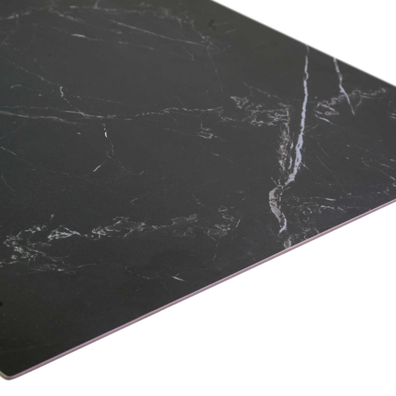 Top tavolo pietra sinterizzata nero quadro 70x70 cm resistente