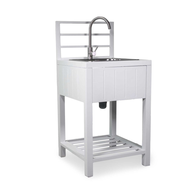 Mobile bar angolare Weston bianco alluminio 151,5x211,5x60 cm