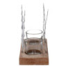 Set di 2 Portacandele metallo 2 posti alberi bianco 18x8h15 cm elegante