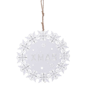 Set 4 Addobbi Legno Bianco 30x0,3x46,5 cm Decorazioni Natale