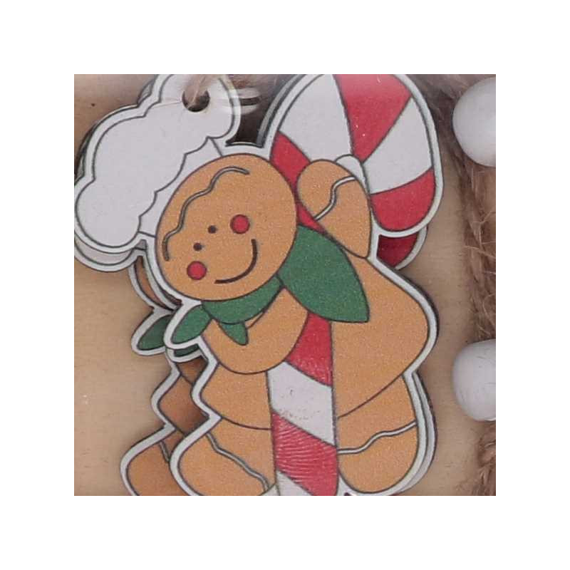 Set 2 Addobbi Legno 27 Pezzi Design Assortiti per Albero