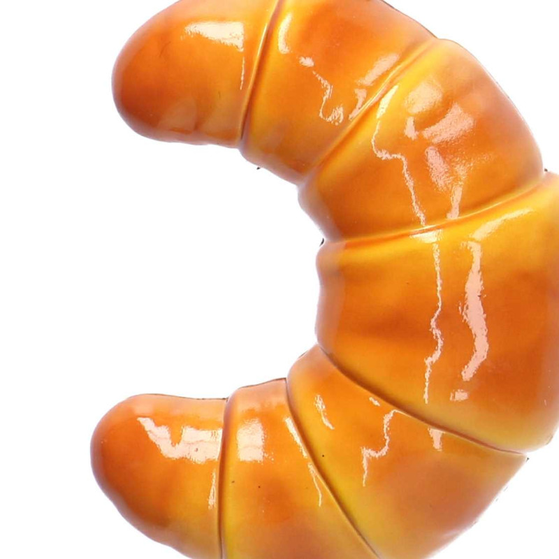 Set 6 Addobbi Albero Plastica Croissant H11,5x4 cm Decorazioni