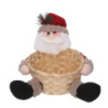 Set 2 Cestine Vimini con Babbo Natale Tessuto Rosso Ø25