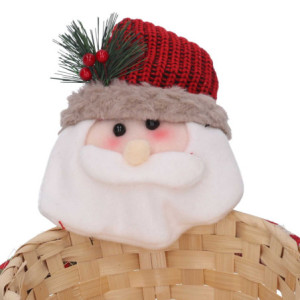 Zoom Set di 2 Cestine vimini con babbo natale tessuto rosso cm ø25