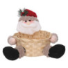 Set 2 Cestine Vimini con Babbo Natale Tessuto Rosso Ø25