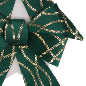 Zoom Set di 6 Fiocchi tessuto set 2pz verde e oro cm 24x18h0