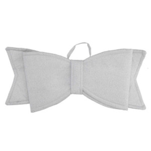 Set 2 Fiocchi Tessuto Argento 46x0x20 cm Decorazione Casa Natale