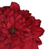 Set 4 Fiori Tessuto Rosso Ø16x11 cm Decorazione Casa e Natale
