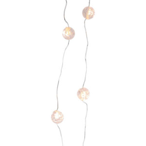 Zoom Set di 4 Luci filo 10 led pallina bianco caldo alimentazione batteria 0,5xh100x1