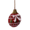 Set 6 Addobbi Sfera Metallo con Fiocco 2 Colori 9x11 cm Natale