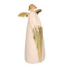Set 2 Angeli Resina Rosa Oro con Cuore 6,5x4,5x14 cm Natale