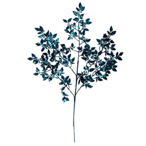 Set 3 Rami Blu Petrolio 80 cm Decorazioni Floreali Casa