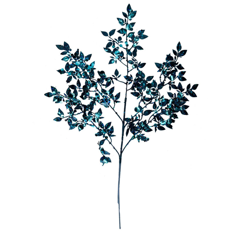 Set 3 Rami Blu Petrolio 80 cm Decorazioni Floreali Casa
