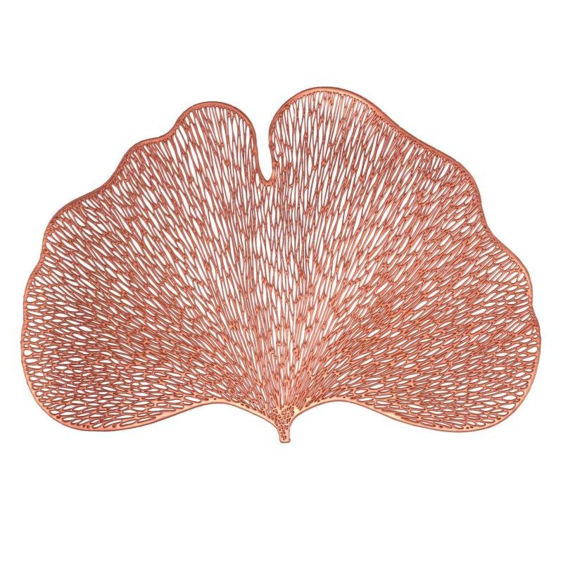Set 12 tovagliette plastica foglia rame 44x30 cm tavola elegante