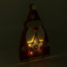 Set 2 Babbi Natale LED Legno Rosso 14x3,5x24 cm Natale