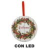 Set 2 Addobbi Legno LED Multicolor Ghirlanda Tonda 18cm