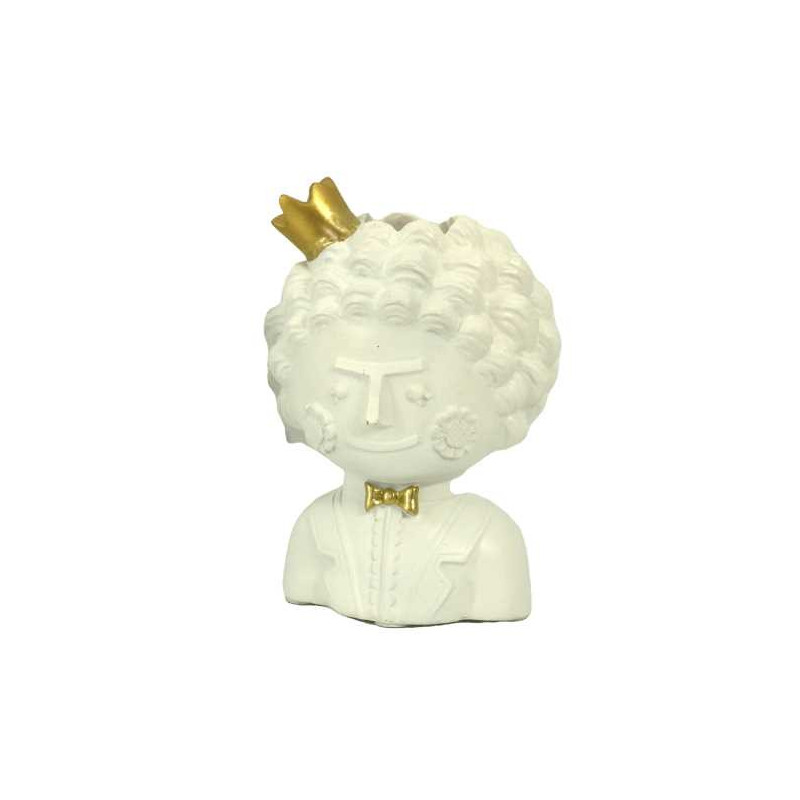 Set Di 2 Resina Viso Oro Bianco Cm 10X9H15 | Fioriere e Vasi