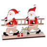 Set 3 Babbi Natale Legno Rosso 22x5x17,5 cm Decorazioni Natale
