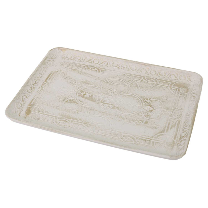 Set di 3 Svuotatasche in Legno Bianco Rettangolari Design