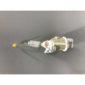 Zoom Set di 4 Babbi Natale plastica con albero oro cm 5,8x4,5x11,4