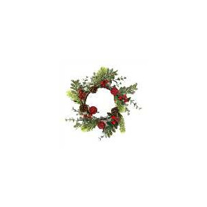 Set 3 Coroncine Plastica Rosso Ø20 cm Decorazioni Natale