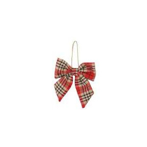 Set 4 Fiocchi Tessuto Rosso 14x15 cm Decorazione Casa e Natale
